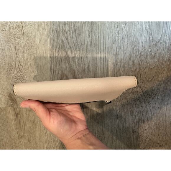 Kate Spade Cameron Leather Large Slim Wallet in Warm Beige Black - Picture 2 of 6